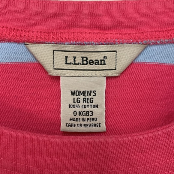 Llbean womens striped top, like new! Sz L - Picture 3 of 3